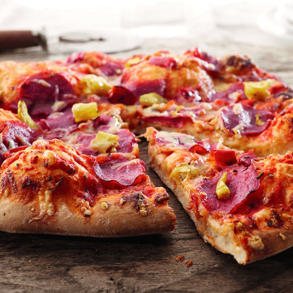 Frisch gebackene Pizza